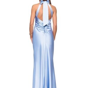 Xscape Blue Backless Gown